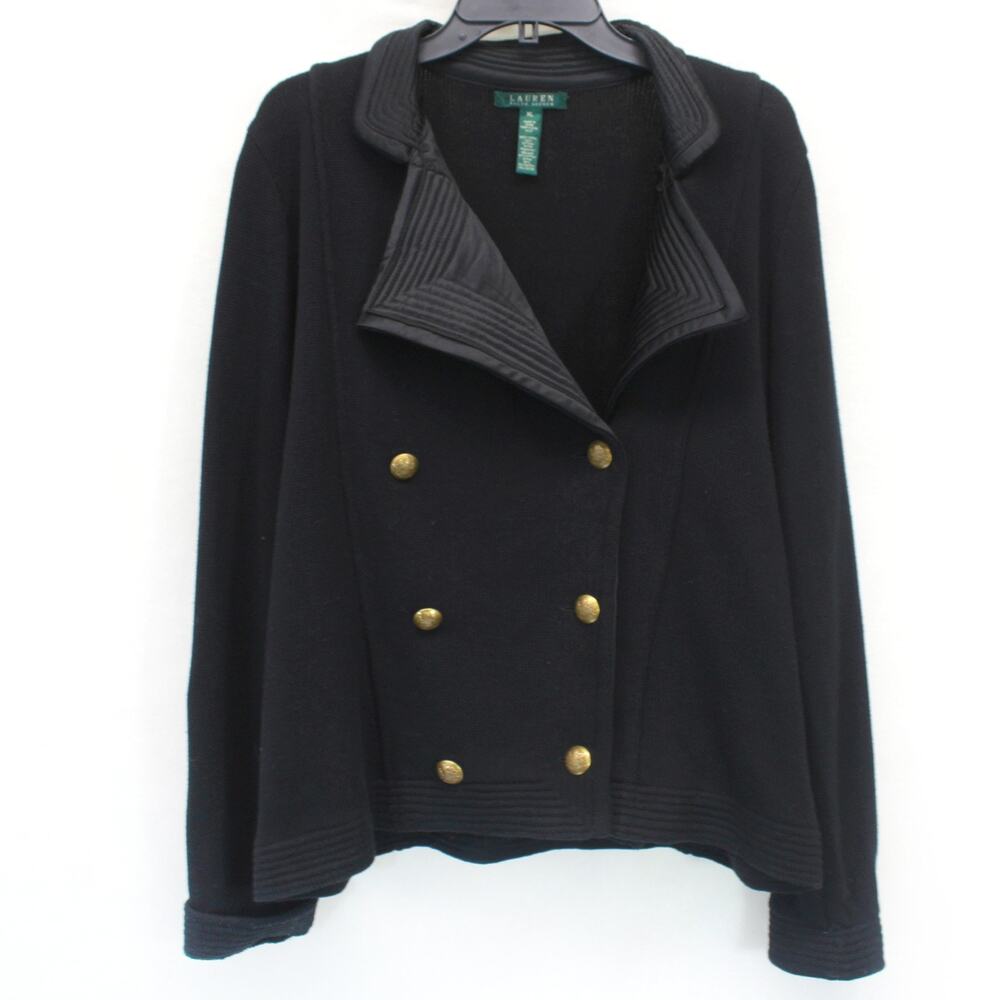 Lauren Ralph Lauren military style knitted blazer jacket sweater old money XL